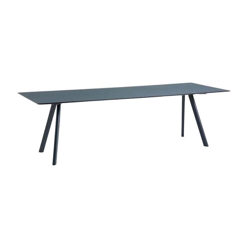 Table rectangulaire en bois de chêne bleu foncé et linoléum bleu fumé 250x90x74cm CPH 30 2.0 - Hay