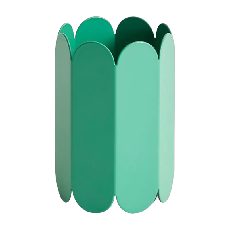 Vase en acier inoxydable vert 13x13x18cm Arcs - Hay