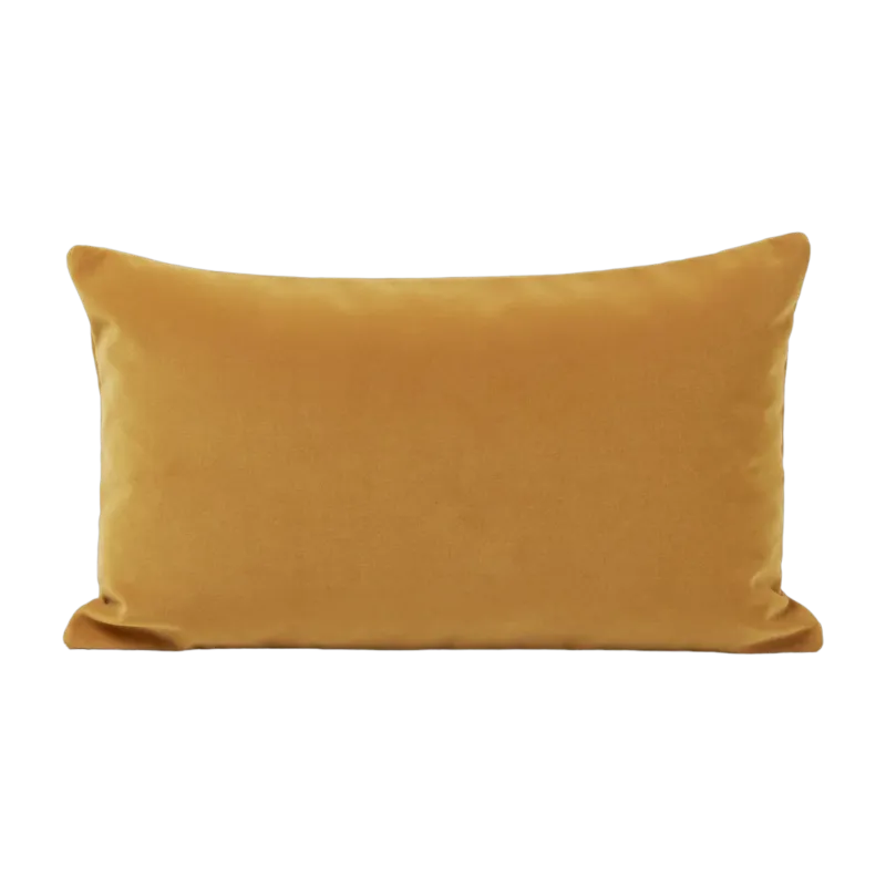 Housse de coussin rectangulaire en velours mat ocre 28x47cm Matia - Madura