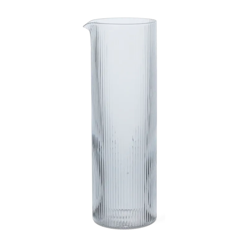 Carafe à eau en verre transparent 8,4x25,5cm Ripple - Ferm Living