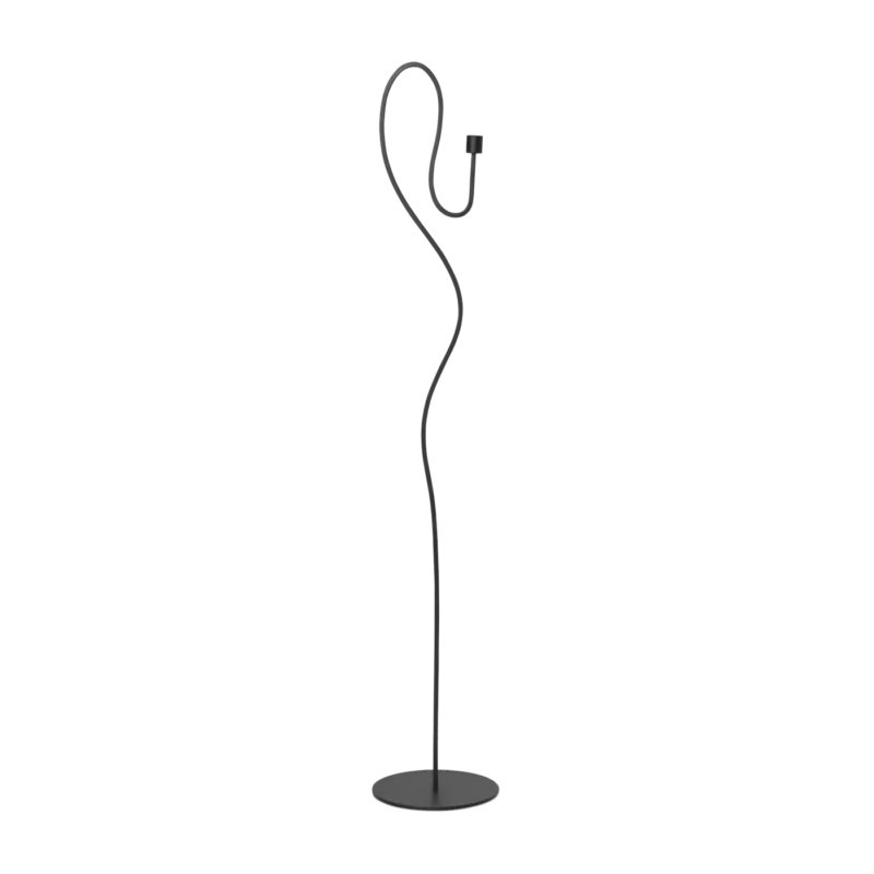 Bougeoir de sol en fer poudré noir 113,7cm Valse - Ferm Living