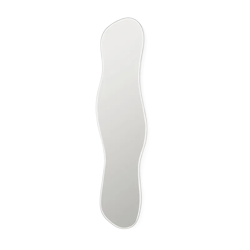 Miroir organique bordure chrome foncé 40x164,8cm Pond - Ferm Living