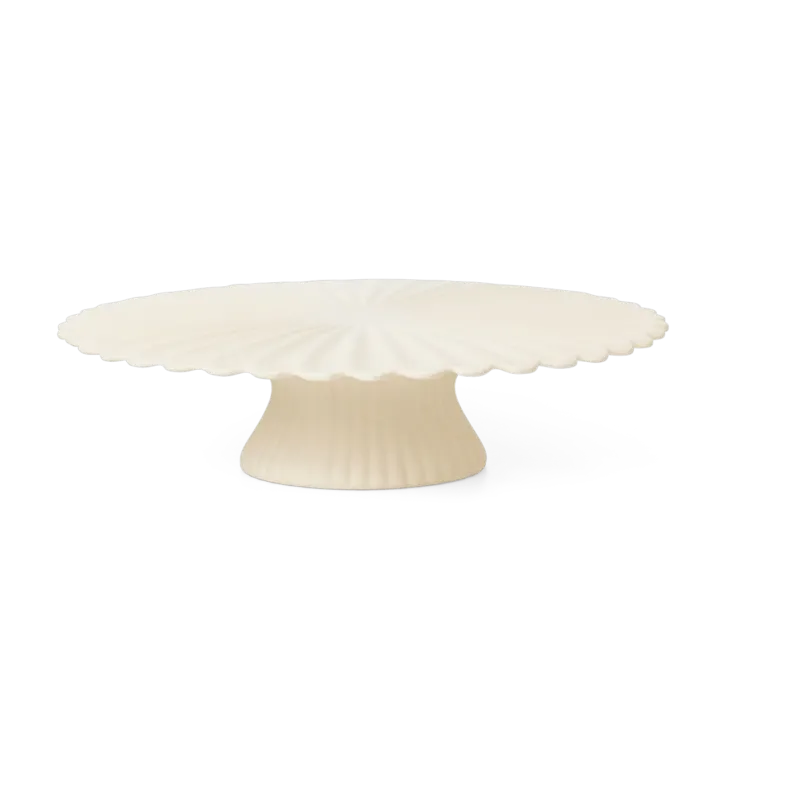 Plateau à gâteaux en grès blanc cassé 31x8cm Fountain - Ferm Living
