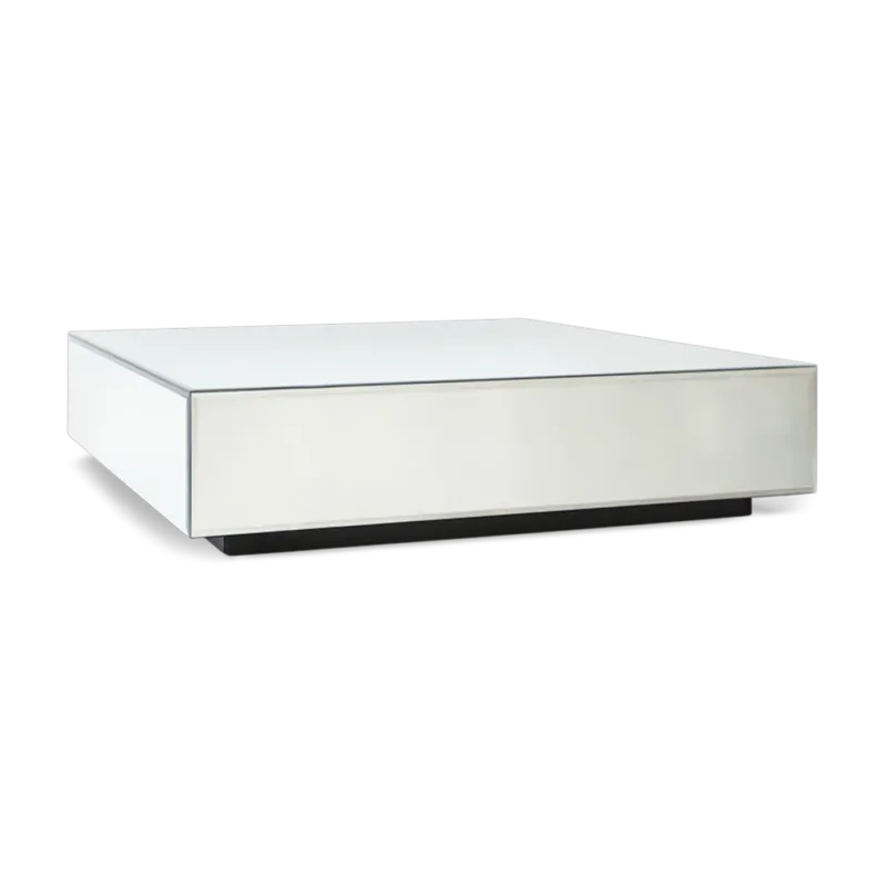 Table basse avec bloc miroir clair 90x90cm - HKLIVING