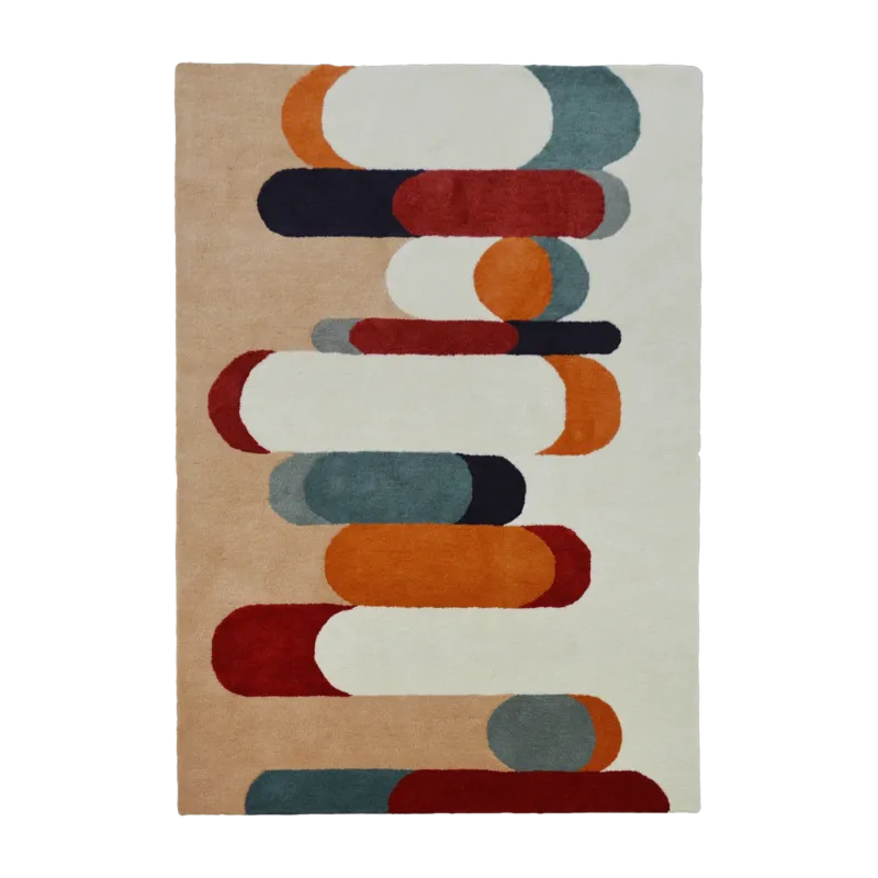 Tapis rectangulaire en laine orange 120x170cm Sonate - Edito