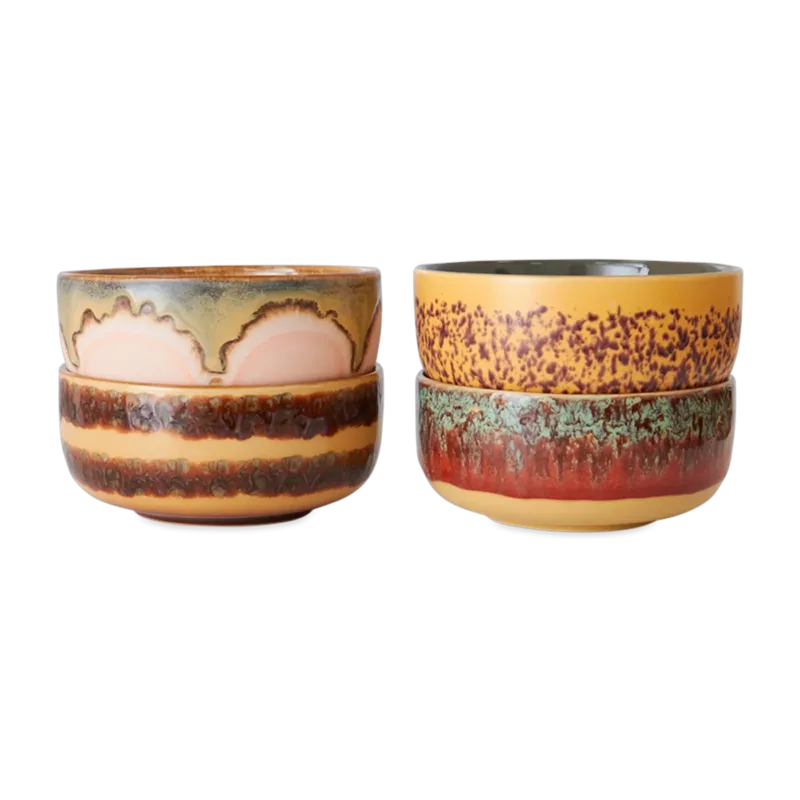 4 Bols à dessert en grès 12,5x6cm Harbour - HKLIVING