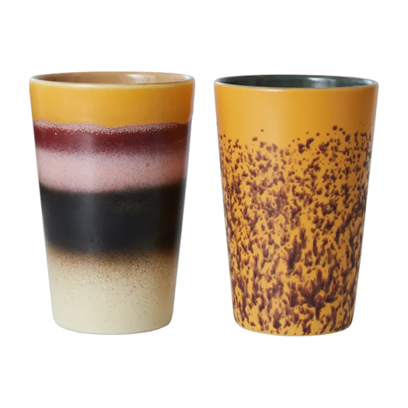 2 Tasses à thé en grès 13,5cm Beach - HKLIVING