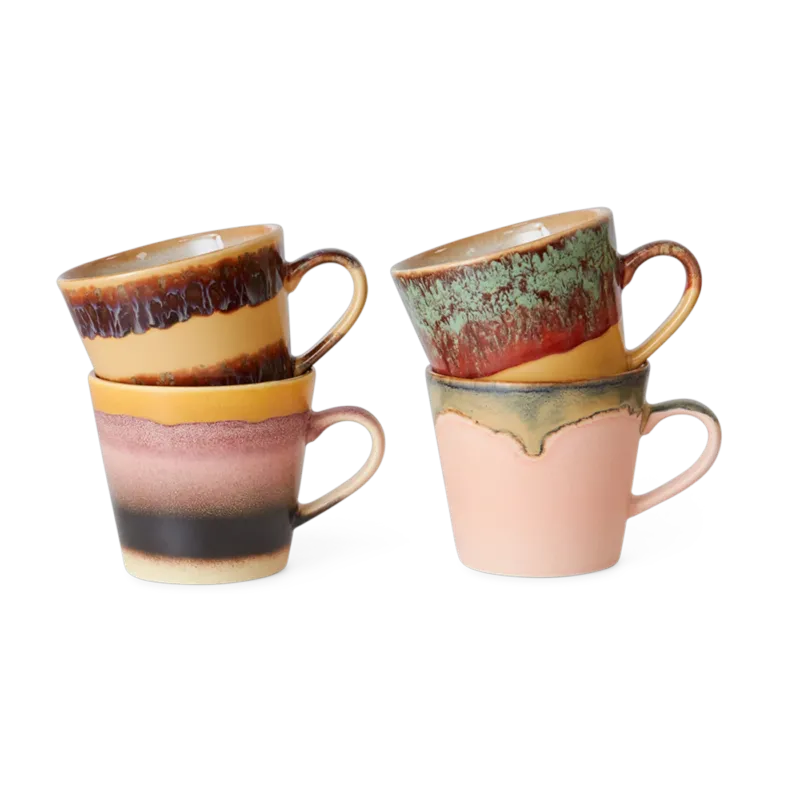 4 Tasses à cappuccino en grès 8,5cm Vista - HKLIVING