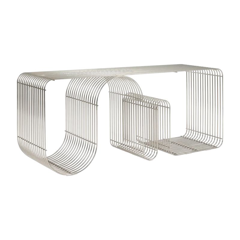 Banc en acier chrome 100x32x43,2cm Curva - AYTM