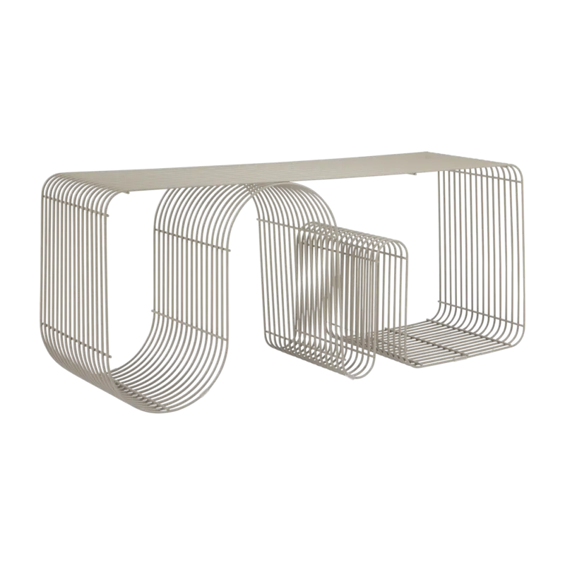 Banc en acier taupe 100x32x43,2cm Curva - AYTM