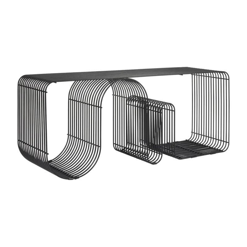 Banc en acier noir 100x32x43,2cm Curva - AYTM