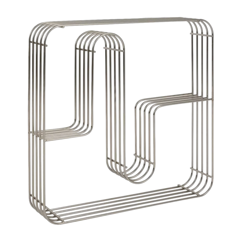 Etagère murale carrée en acier chrome 45,5x8,9x45,5cm Curva - AYTM