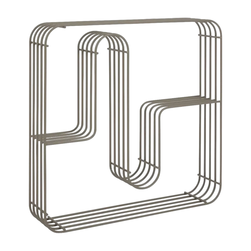 Etagère murale carrée en acier taupe 45,5x8,9x45,5cm Curva - AYTM