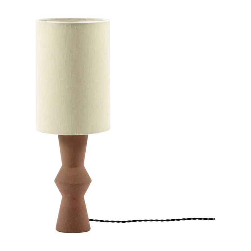 Lampe de table en terre cuite rouge brique et abat-jour beige 18x18x52cm Marie-Ann - Serax