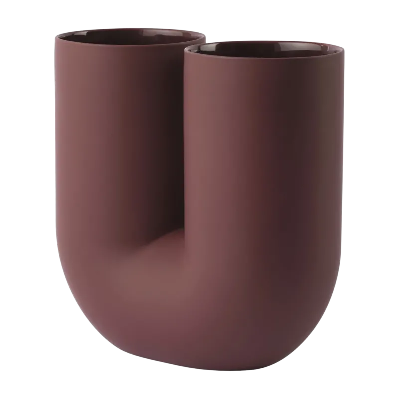 Vase en porcelaine rouge profond Kink - Muuto