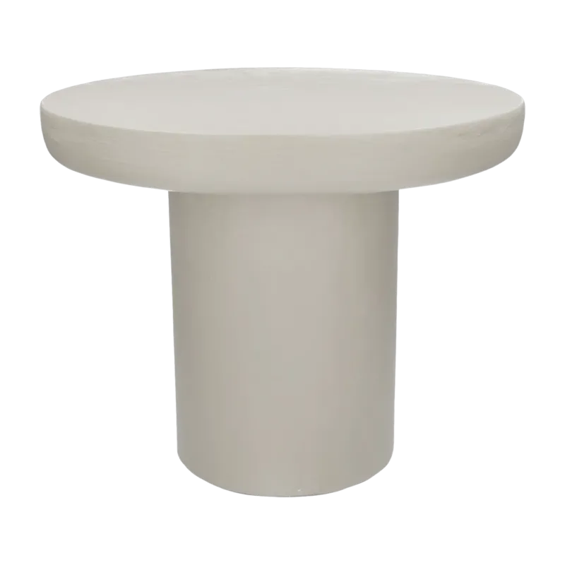 Table basse ronde enduit à la chaux blanc cassé 50x40cm Piastro - Pomax