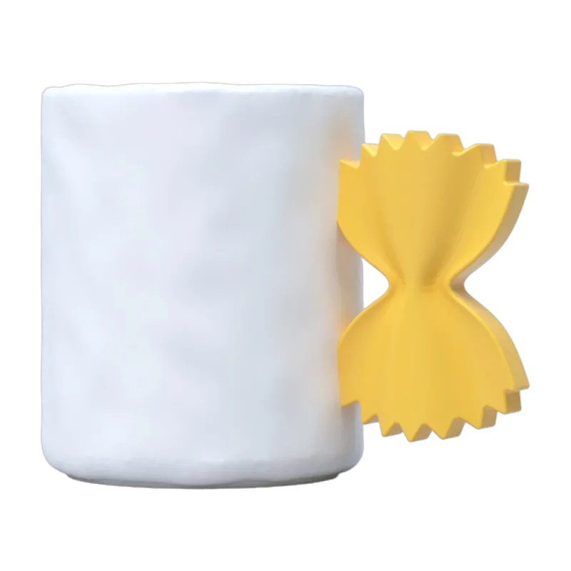Mug en céramique blanc et jaune 12x8x10cm Pasta - Fluid Market