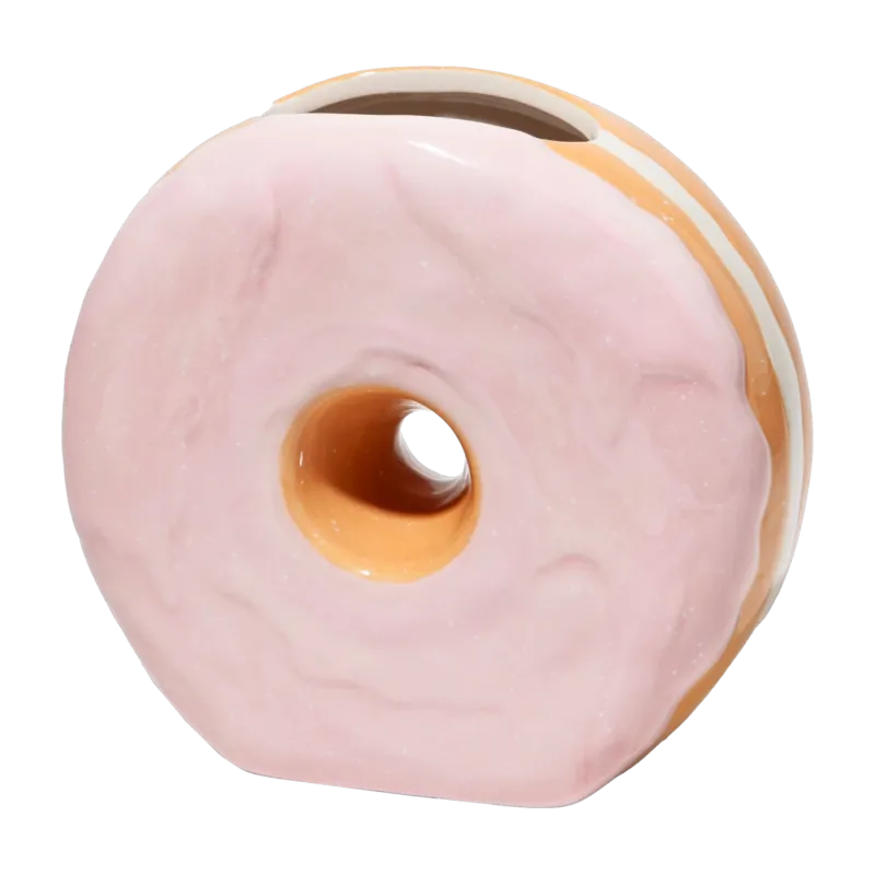 Vase en céramique donut rose 17cm - Doiy