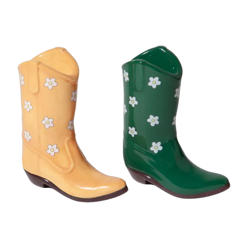 Salière et poivrière en céramique en forme de bottes de cow-boy 9cm - Doiy