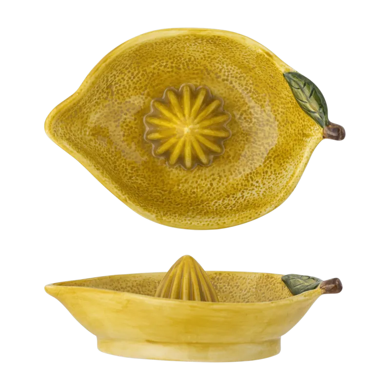 Presse-citron Limone en grès jaune Bloomingville