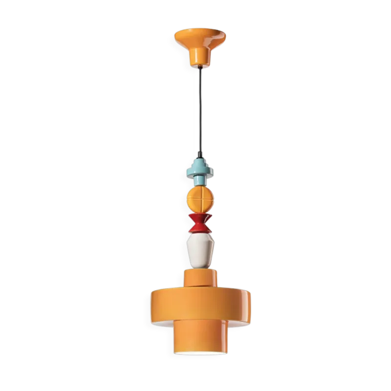 Suspension en céramique jaune 28x60cm Lariat - Ferroluce