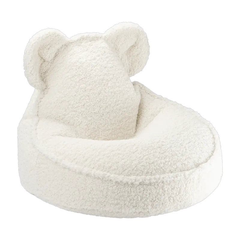 Pouf fauteuil ours en sherpa bouclé crème 75x65cm Beanbags - Wigiwama