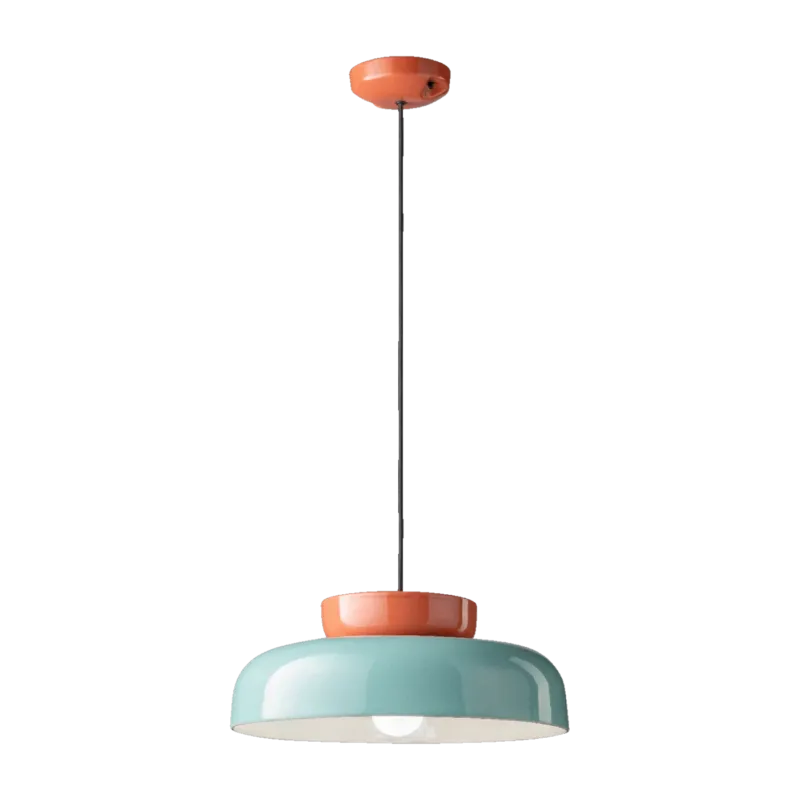Suspension en céramique turquoise et orange 37x15cm Maracanà - Ferroluce