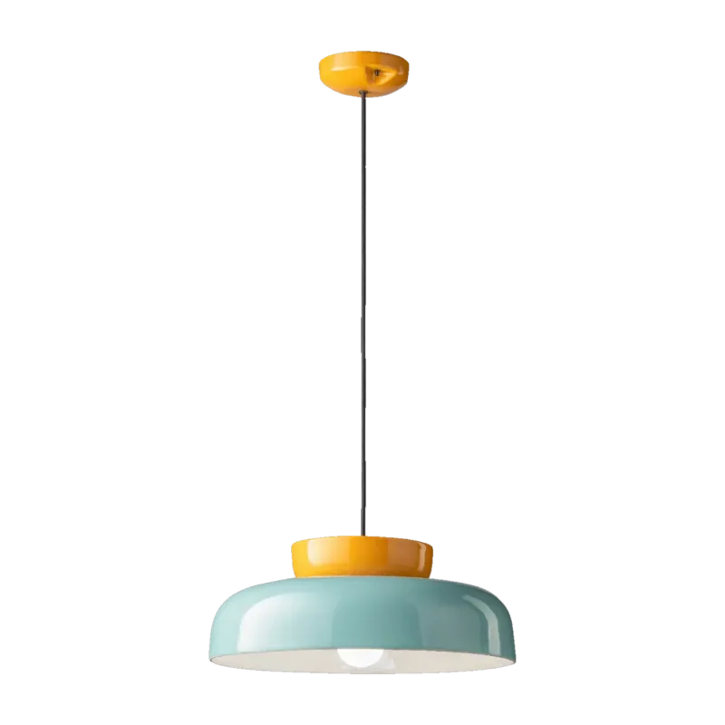 Suspension en céramique turquoise et jaune 37x15cm Maracanà - Ferroluce