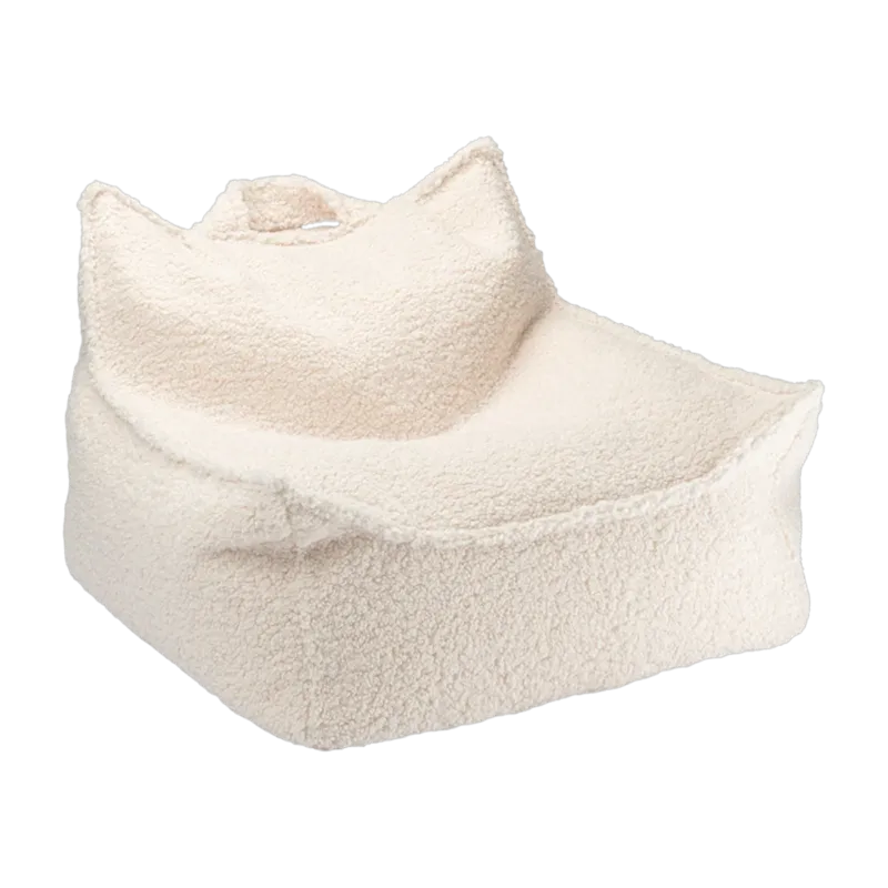 Pouf fauteuil en sherpa bouclé crème 80x70cm Beanbags - Wigiwama