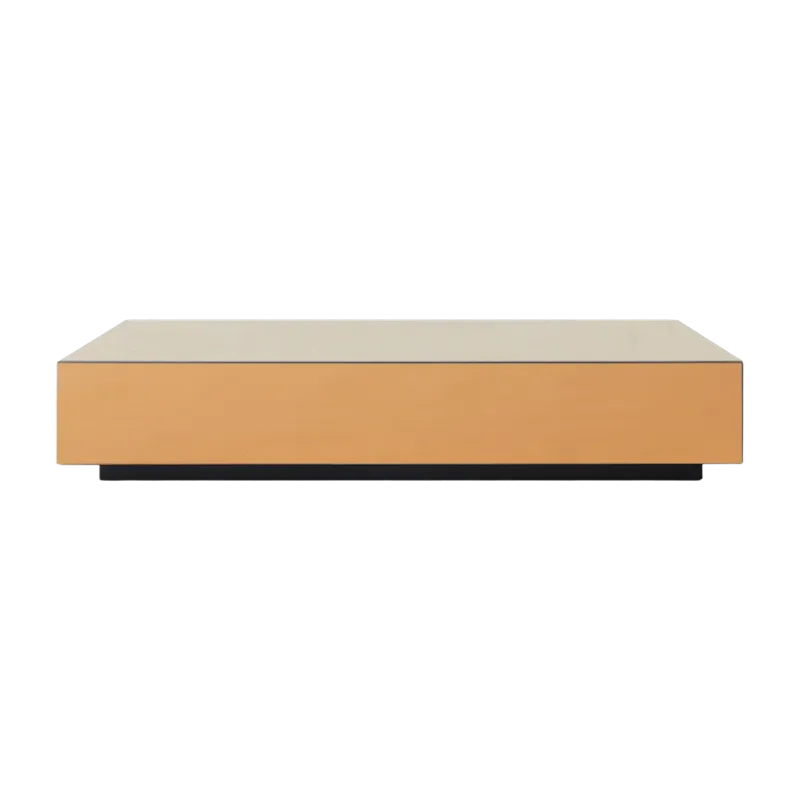 Table basse avec bloc miroir smokey brown 80x55cm - HKLIVING