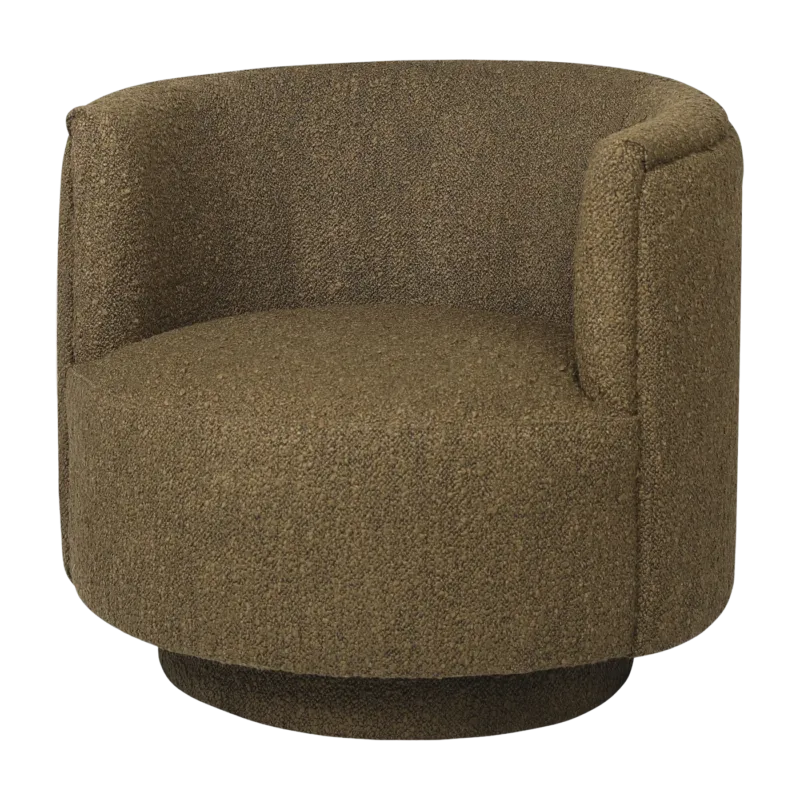 Fauteuil pivotant en tissu knot forest 70cm Savoy - Versmissen
