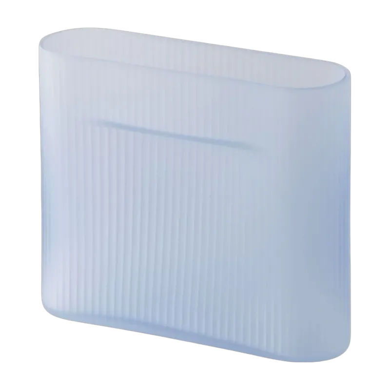 Vase en verre soufflé bleu 16,5cm Ridge - Muuto