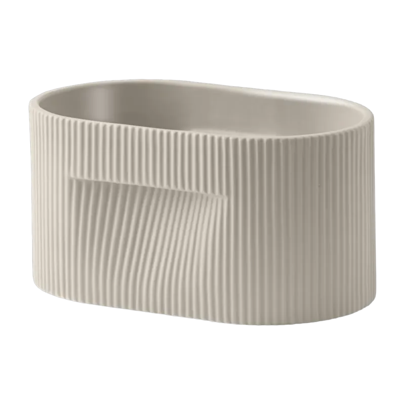 Cache-pot en argile beige 13cm Ridge - Muuto