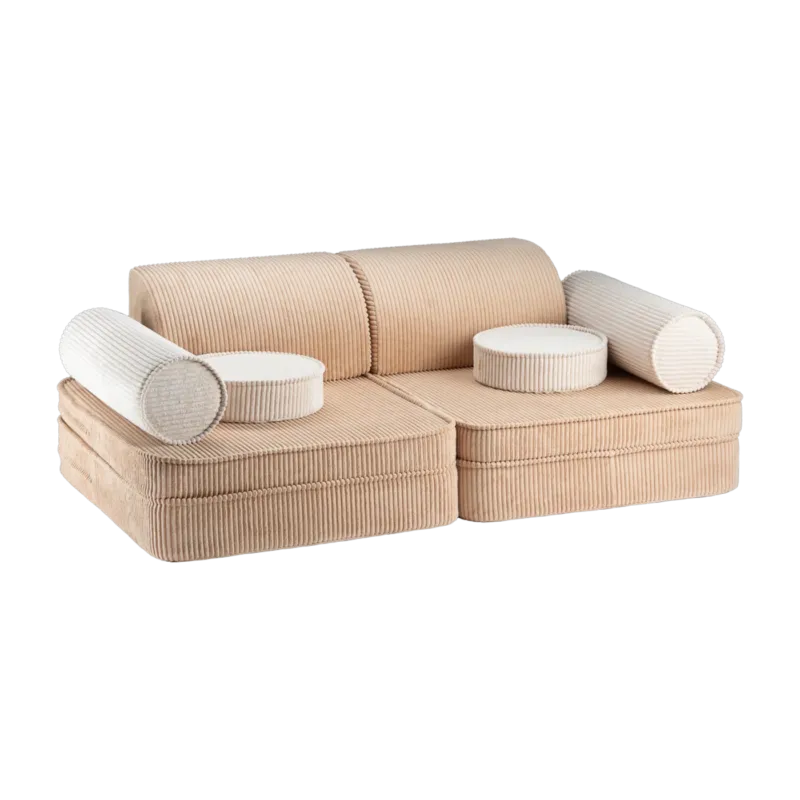 Canapé dépliable en velours côtelé brown sugar 136x78x40cm Settle - Wigiwama
