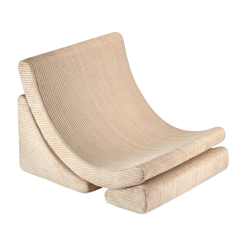 Fauteuil arrondit en velours côtelé brown sugar 80x65x55 Moon chair - Wigiwama