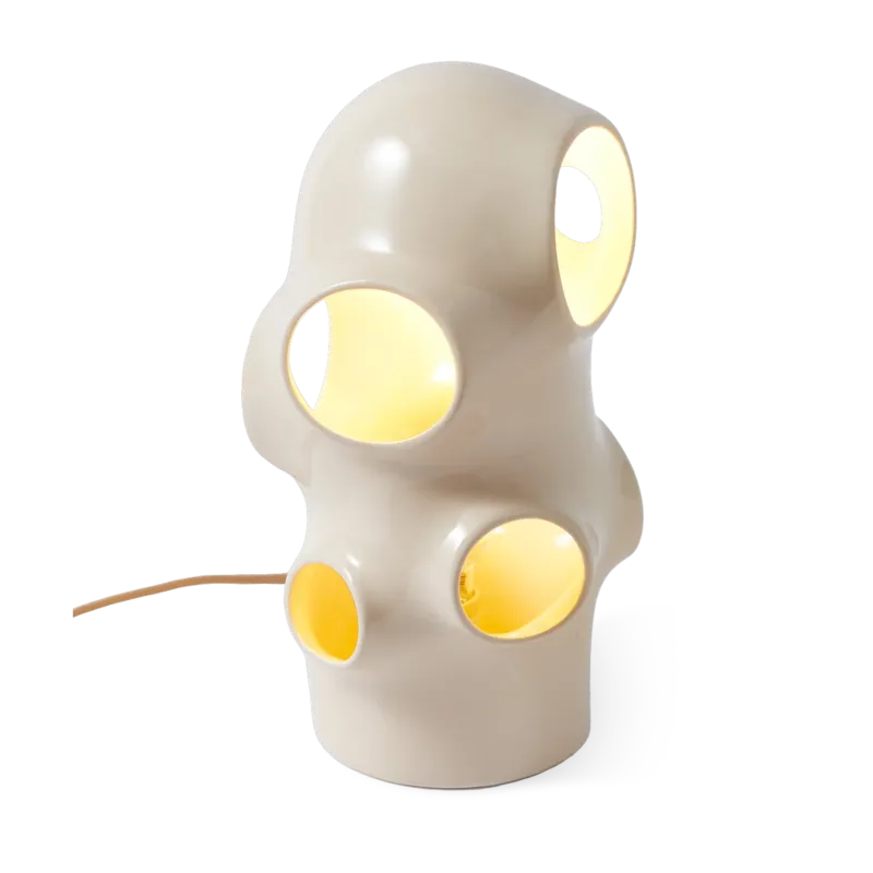 Lampe de table ajourée en céramique beige 18,1x31,8cm Bulle - Pols Potten