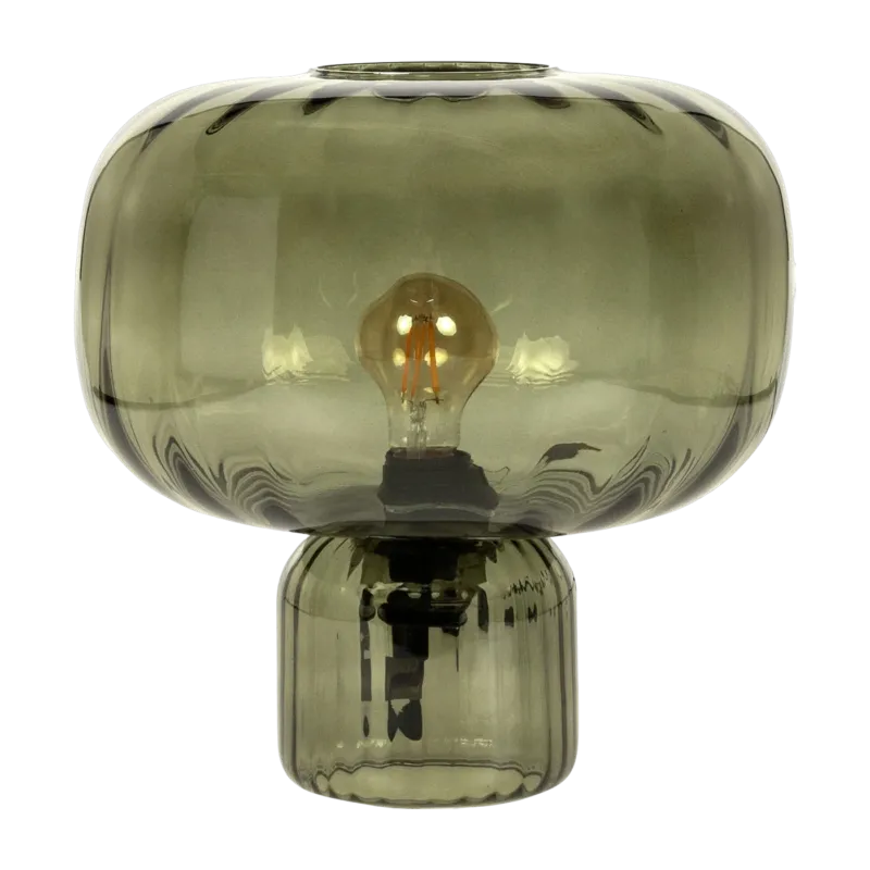 Lampe de table en verre vert fumé 31,5cm Pumpkin - Versmissen