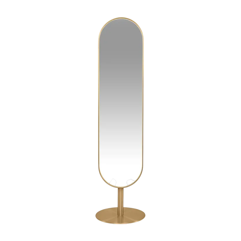Miroir de sol en verre et acier inoxydable or brossé 45x175cm Mila - Versmissen