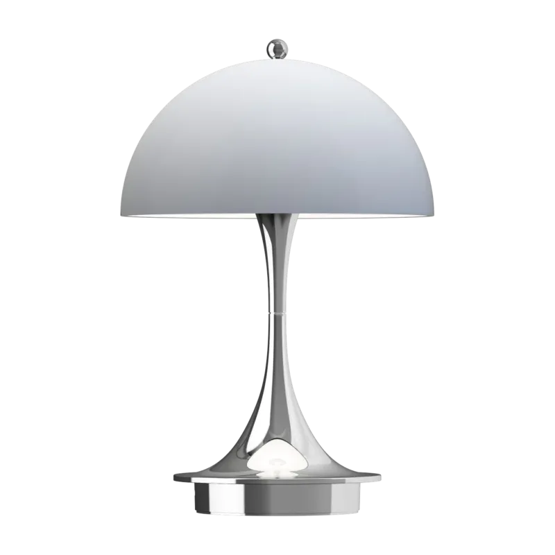 Lampe portable bleu-gris et chrome Panthella 160 Portable V3 - Louis Poulsen