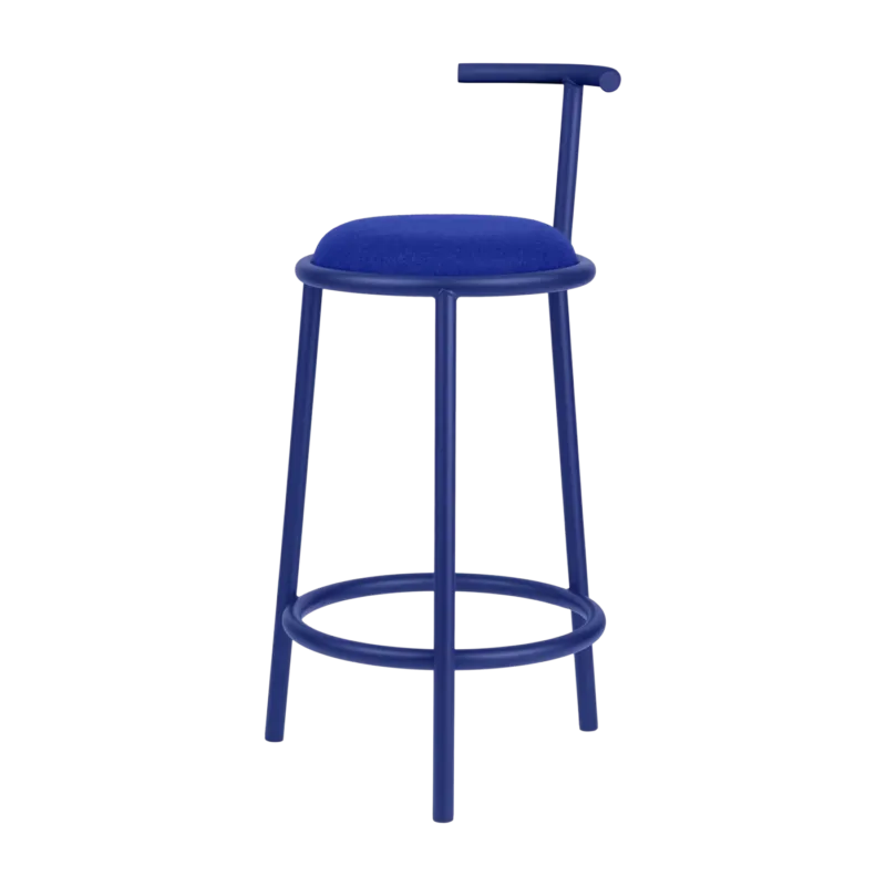 Chaise de bar en acier et polyester blueberry pie 86cm Hogo - noo.ma