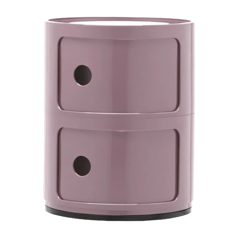 Table de chevet mauve 2 tiroirs Componibili - Kartell