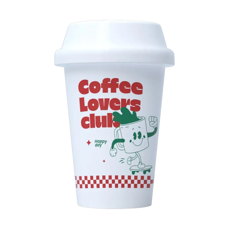 Vase en céramique blanc 14x14x20cm Cup of Coffee - Fluid Market