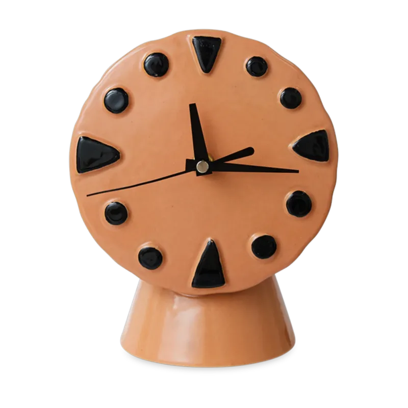 Horloge rétro en céramique peach 20,8cm - HKLIVING