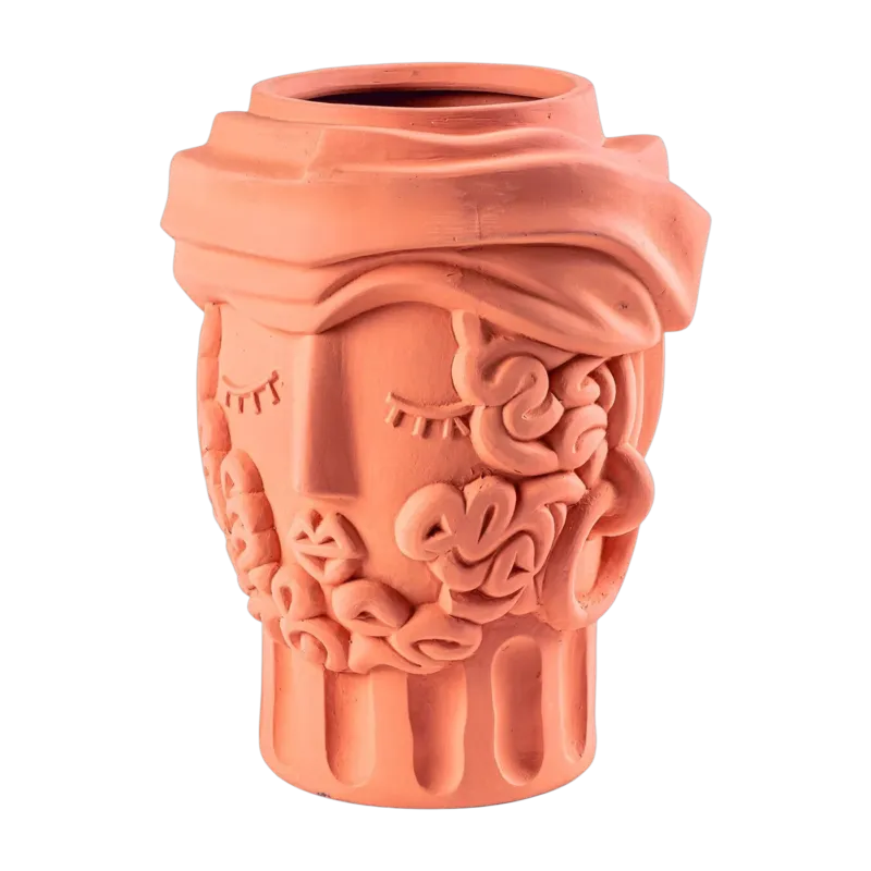 Vase visage en terre cuite 33cm Man - Seletti