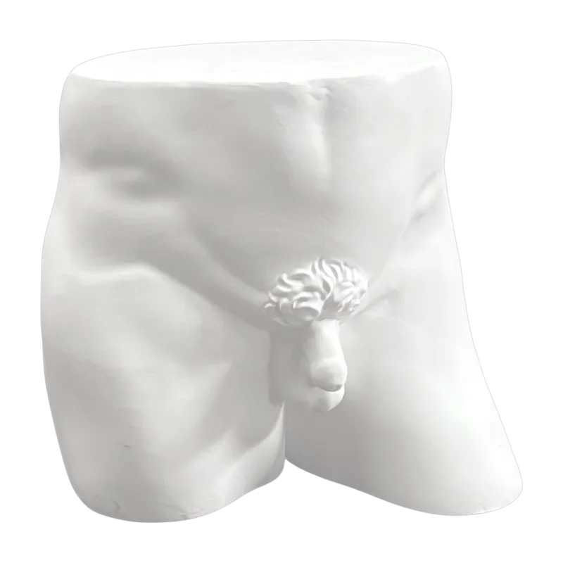 Table d'appoint homme en ciment blanc 49,9x38,5x45cm Piece of me - Seletti