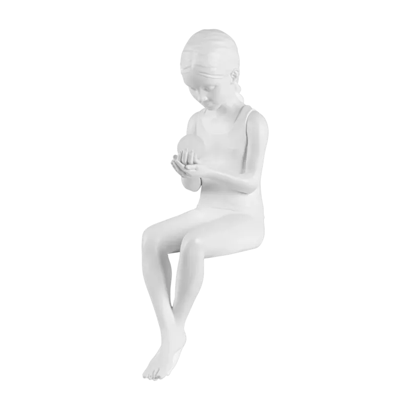 Lampe jeune fille en résine blanche 23,2x13,5x49,5cm Inner Glow Mini Girl - Seletti