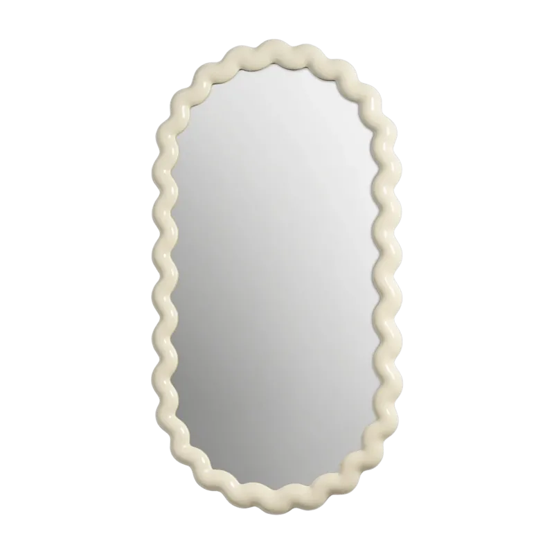 Miroir en polyrésine blanc cassé 85x45x3cm Zigzag - &Klevering