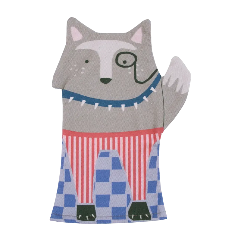 Marionnette en coton bio 25x29cm Wolfy Vibes - Nobodinoz