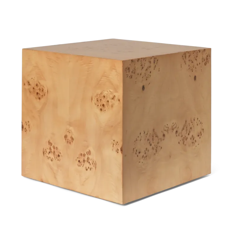 Table d'appoint cube en bois de peuplier naturel 40x40cm Burl - Ferm Living