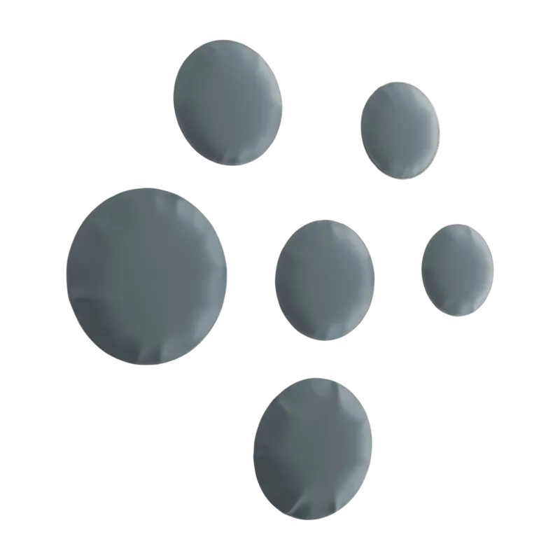 6 décorations murales en acier bleu gris mat Pinset - Zieta